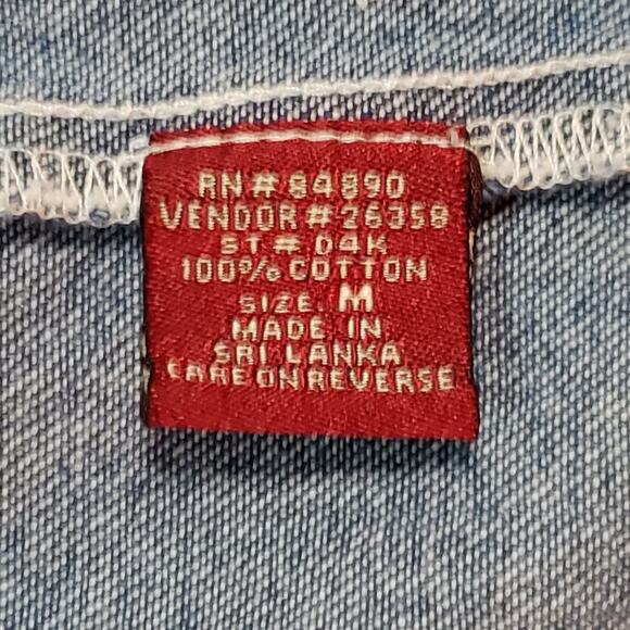 VTG Tudor Court Denim Blazer Size M Embroidered Pockets Oversized Fit Haband - Picture 9 of 10